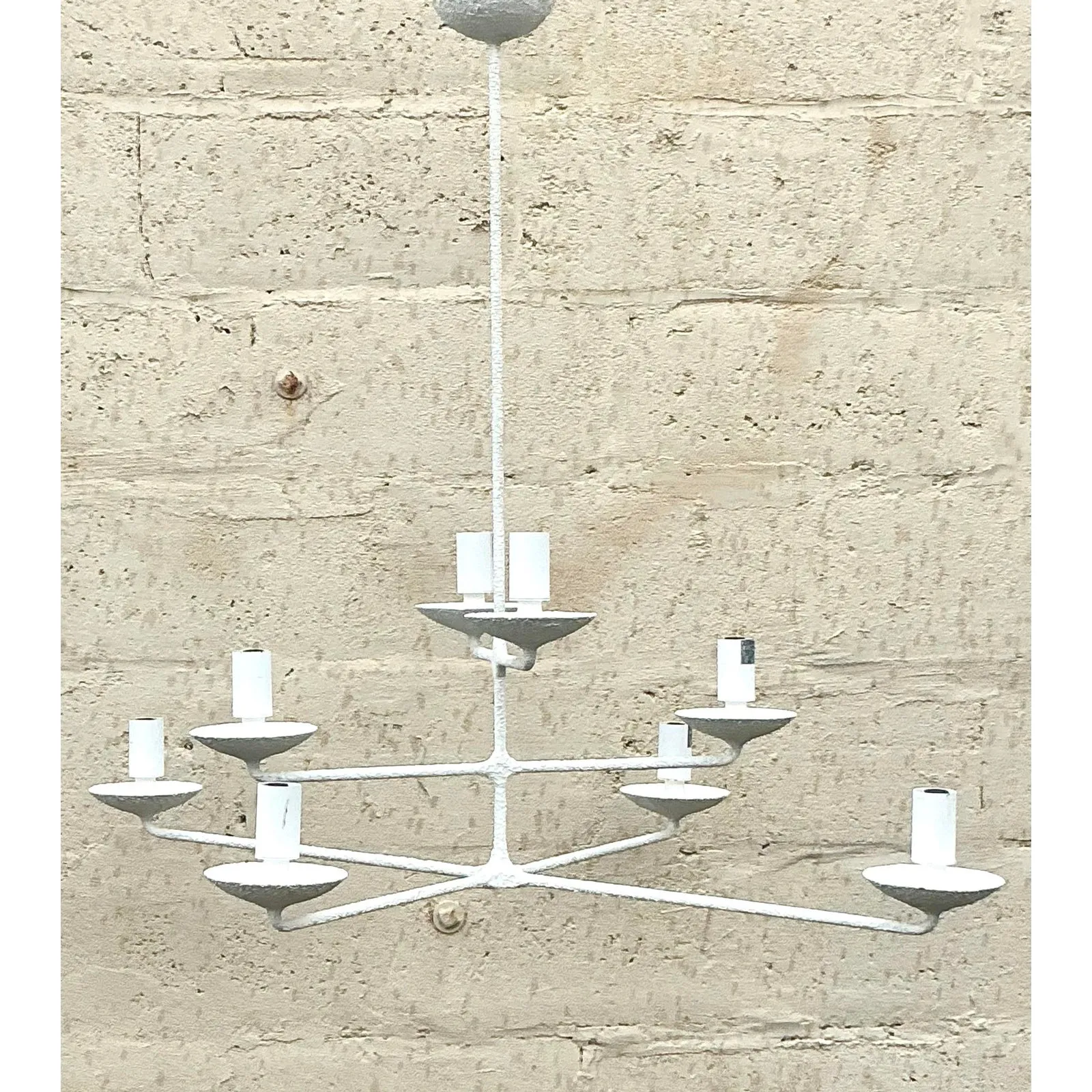 Vintage Boho Plaster Finish Tri Level Chandelier — additional photo 2