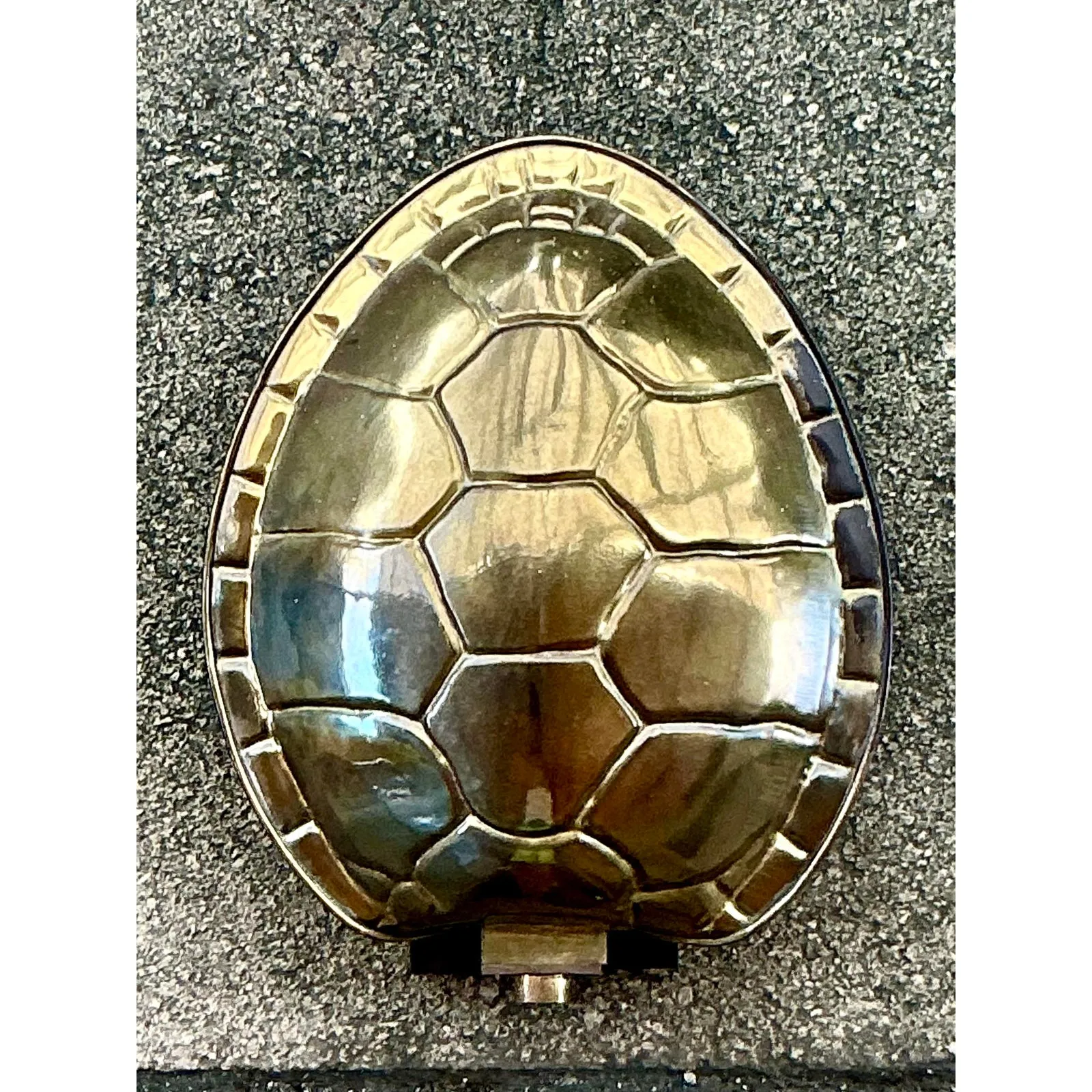 Vintage Boho Brass Tortoise Shell Sconce After Chapman — additional photo 1