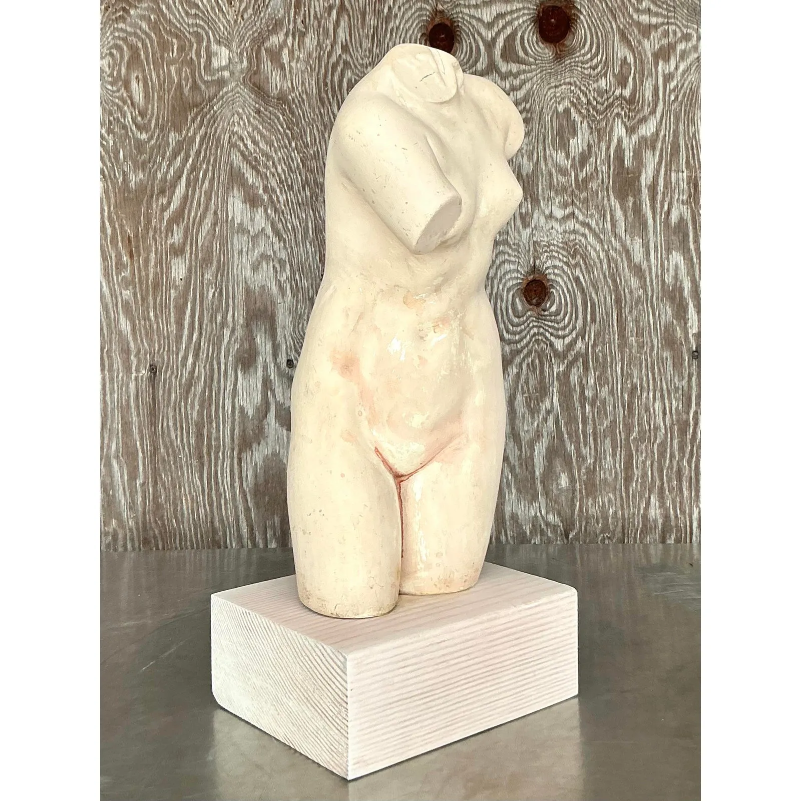 Late 20th Century Vintage Boho Plaster Torso of Woman — additional photo 2