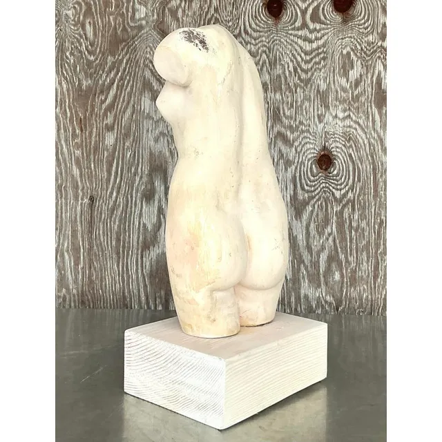 Late 20th Century Vintage Boho Plaster Torso of Woman — additional photo 3