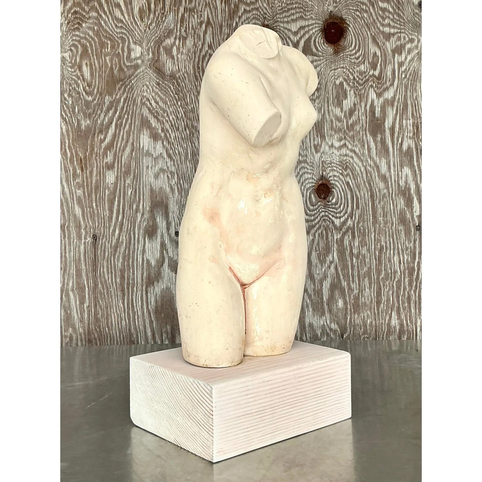 Late 20th Century Vintage Boho Plaster Torso of Woman — additional photo 4