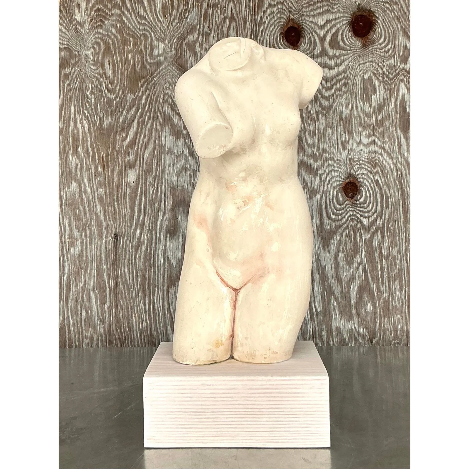 Late 20th Century Vintage Boho Plaster Torso of Woman — additional photo 1