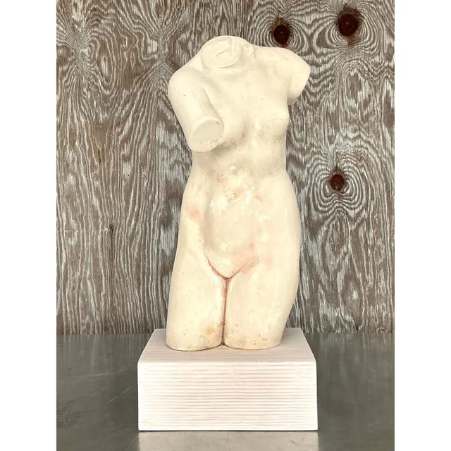 Late 20th Century Vintage Boho Plaster Torso of Woman — additional photo 1