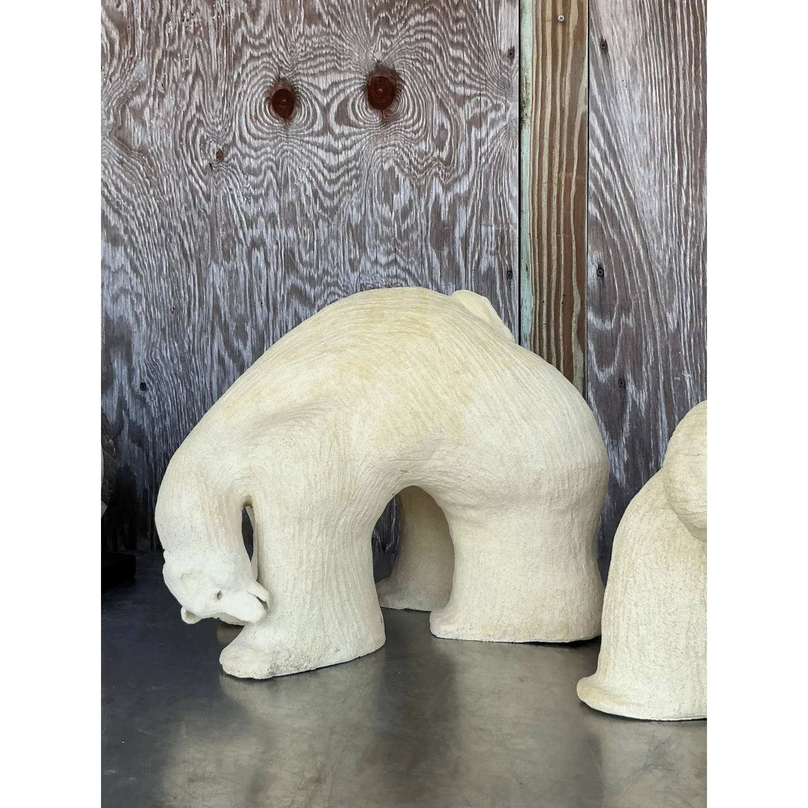 Vintage Boho Monumental Original Studio Pottery Polar Bears - A Pair — additional photo 2