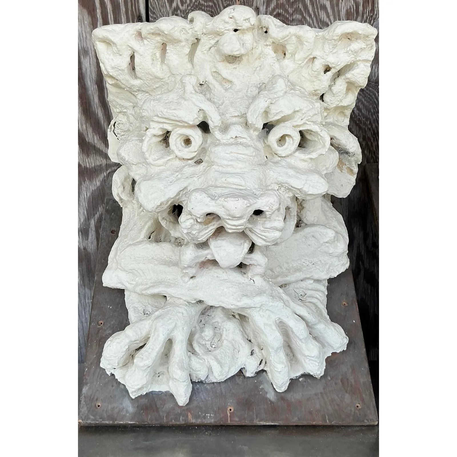 Vintage Boho Plaster Over Fiberglass Gargoyle Corbels - A Pair — additional photo 5