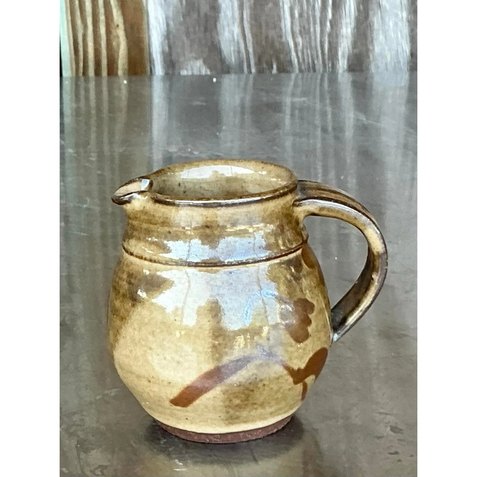 Vintage Boho Studio Pottery Pitcher — additional photo 1