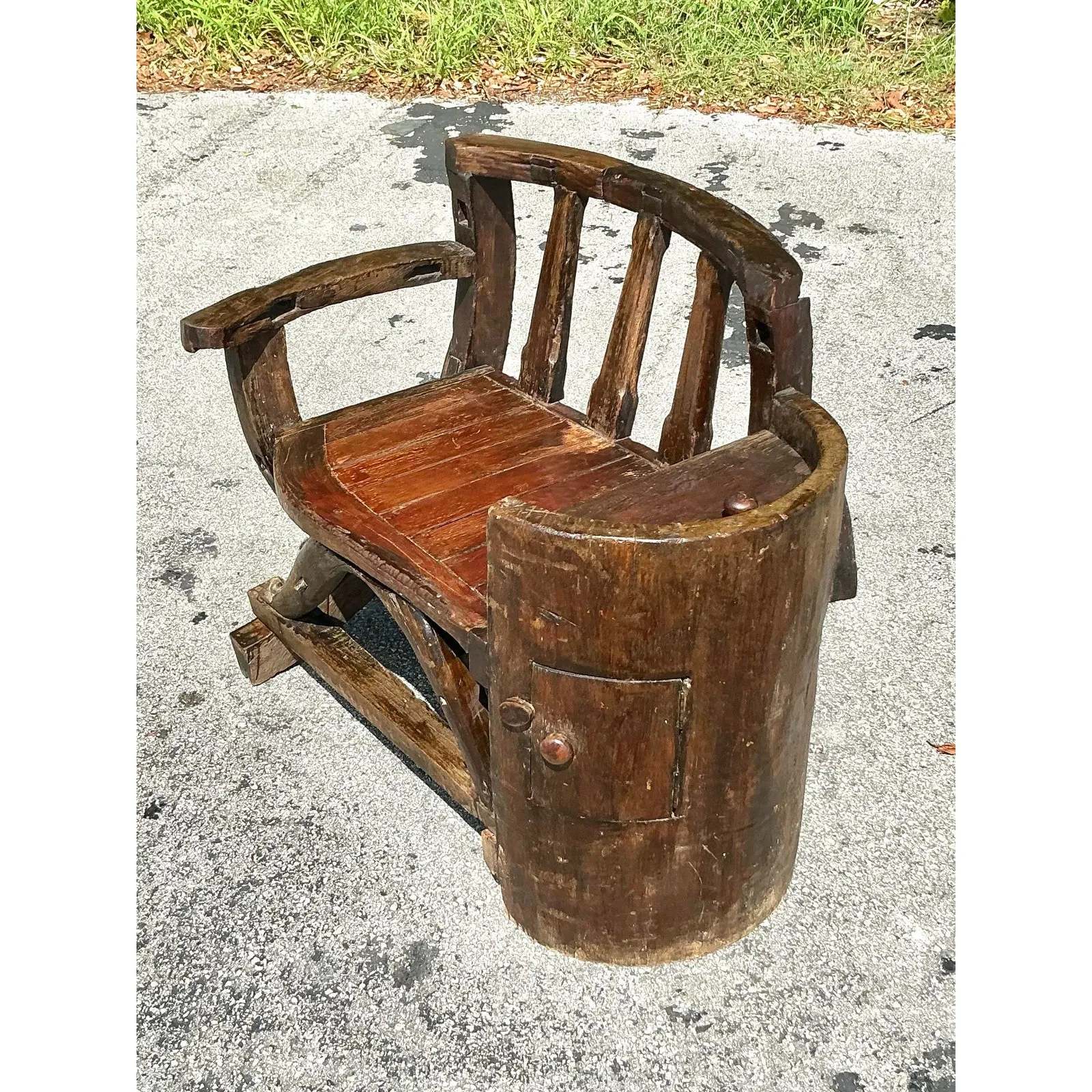Vintage Boho Primitive Bench — additional photo 4