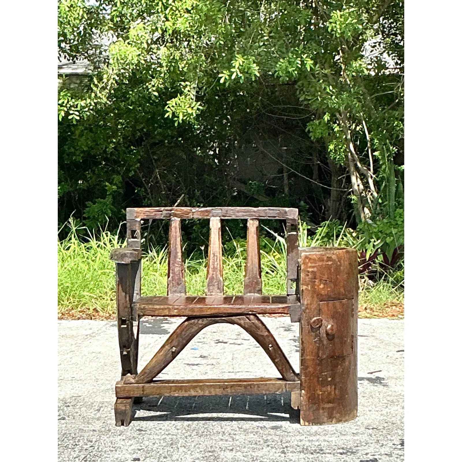 Vintage Boho Primitive Bench — additional photo 2
