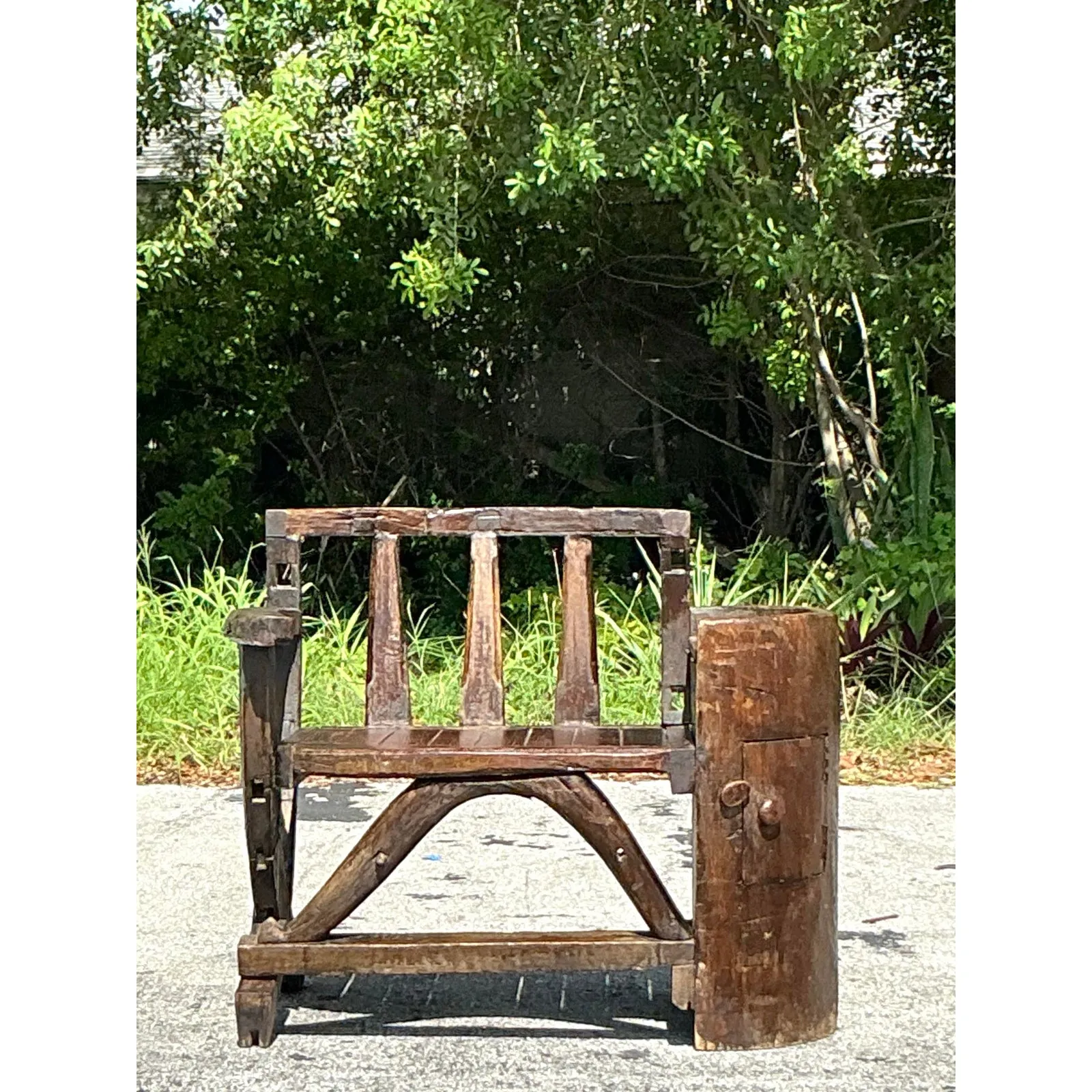 Vintage Boho Primitive Bench — additional photo 3