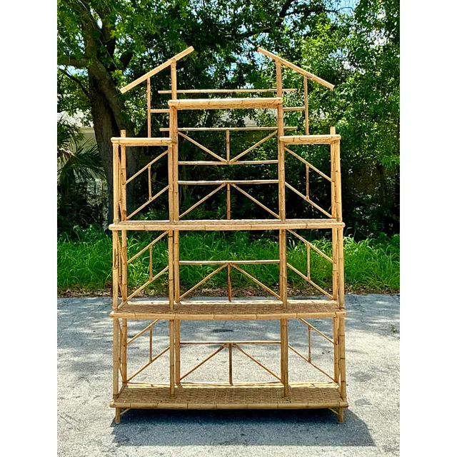 Vintage Boho French Bamboo Etagere — additional photo 6