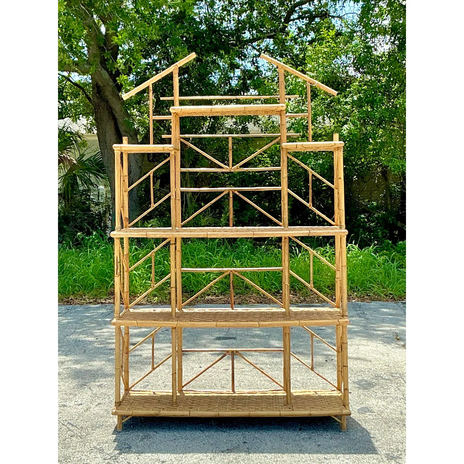 Vintage Boho French Bamboo Etagere — additional photo 7