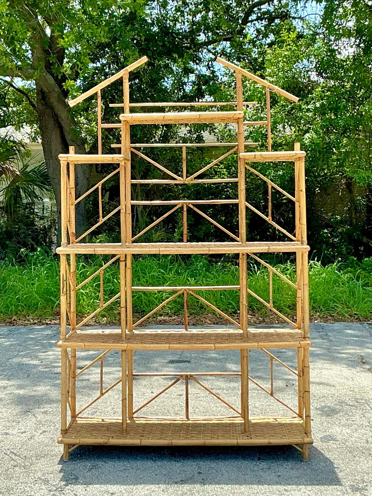 Vintage Boho French Bamboo Etagere — additional photo 6