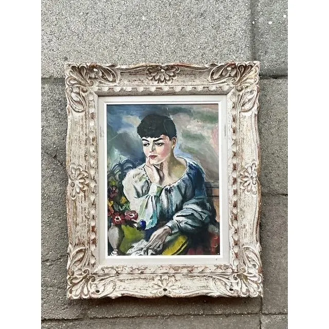 Vintage Regency Original Oil Portrait on Canvas — additional photo 2