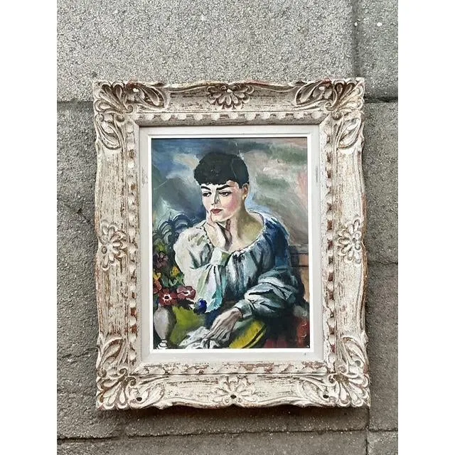 Vintage Regency Original Oil Portrait on Canvas — additional photo 3