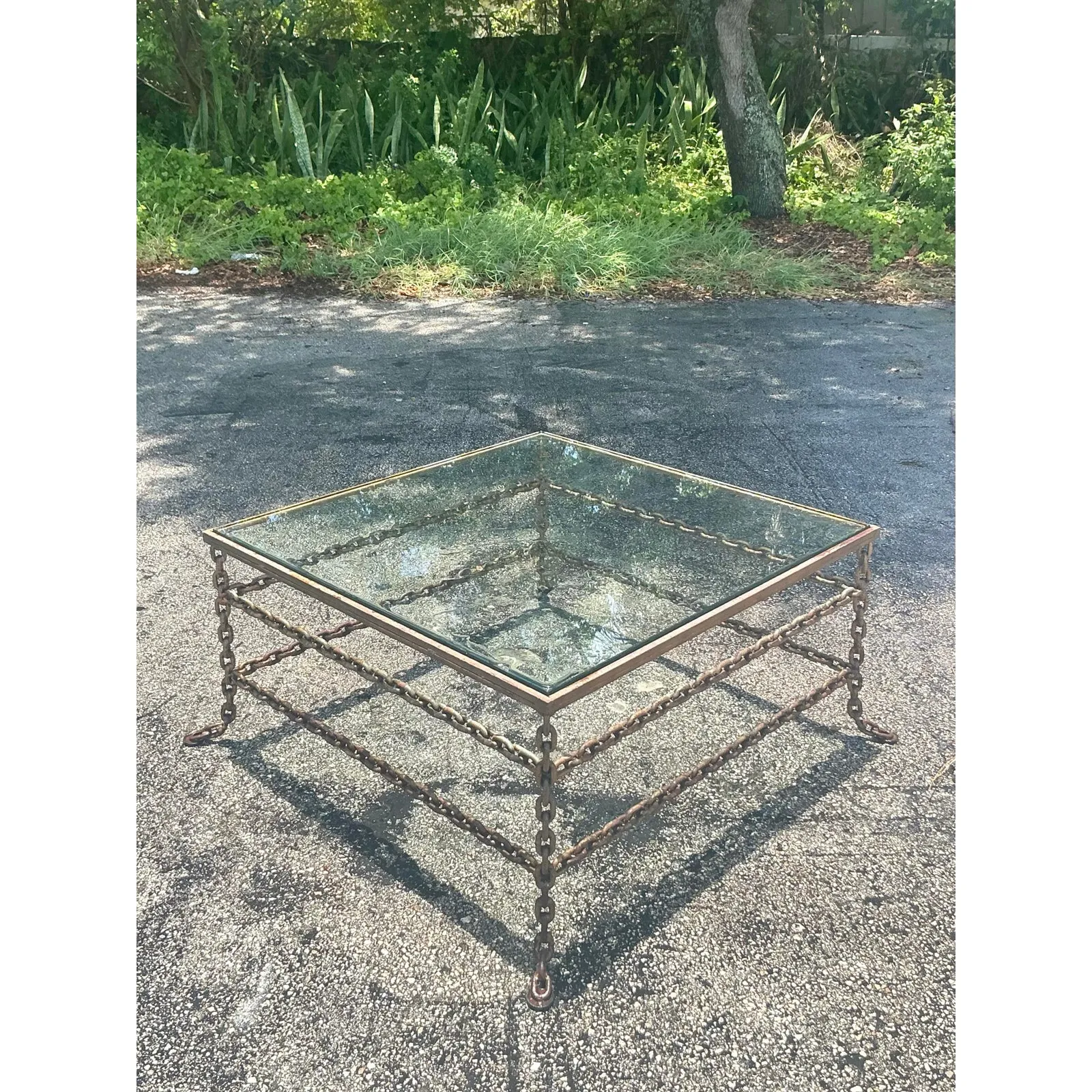 Vintage Boho Patinated Chain Coffee Table — additional photo 5