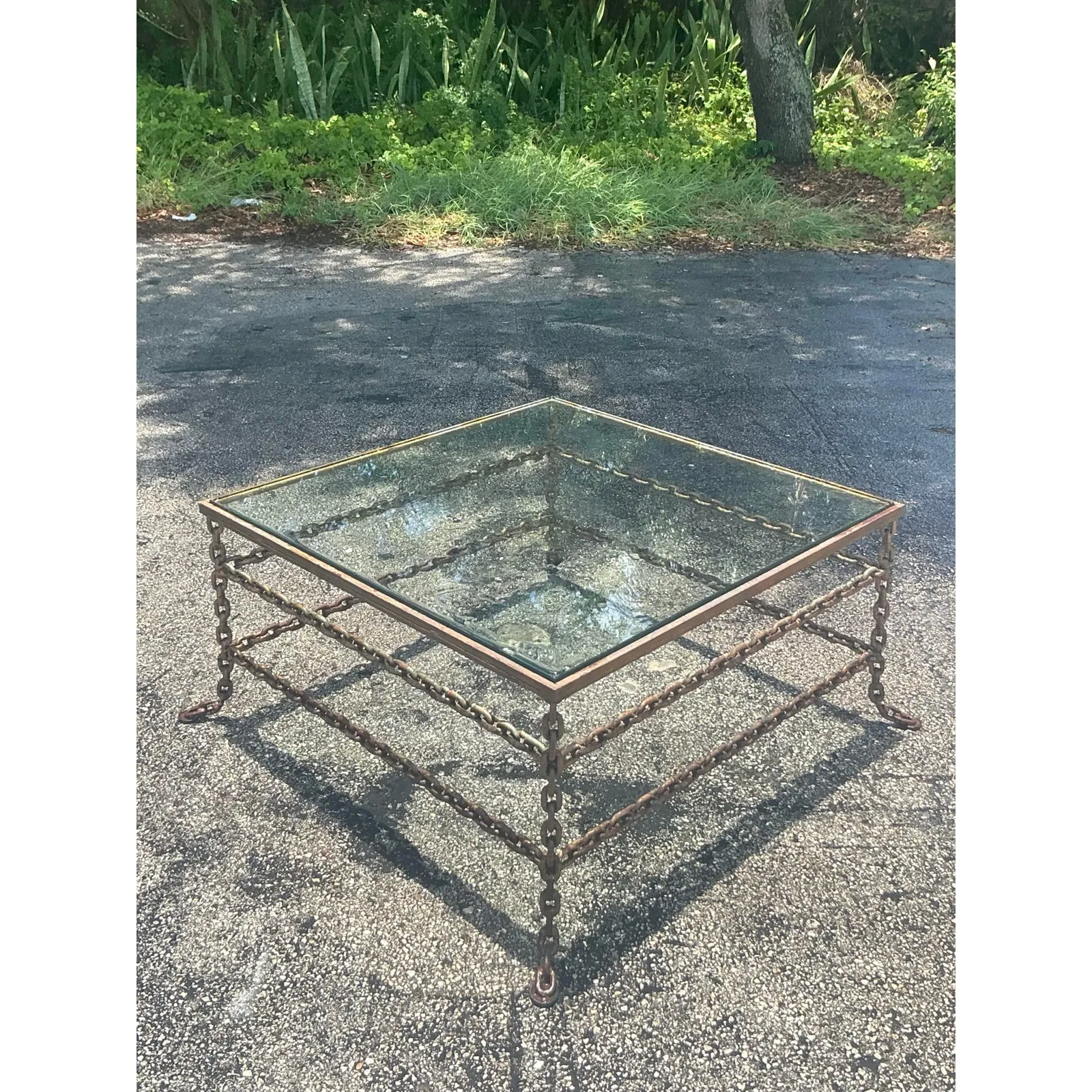 Vintage Boho Patinated Chain Coffee Table — additional photo 2