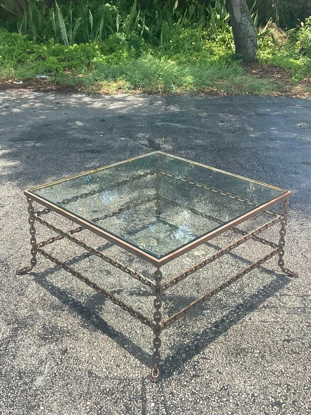 Vintage Boho Patinated Chain Coffee Table — additional photo 2