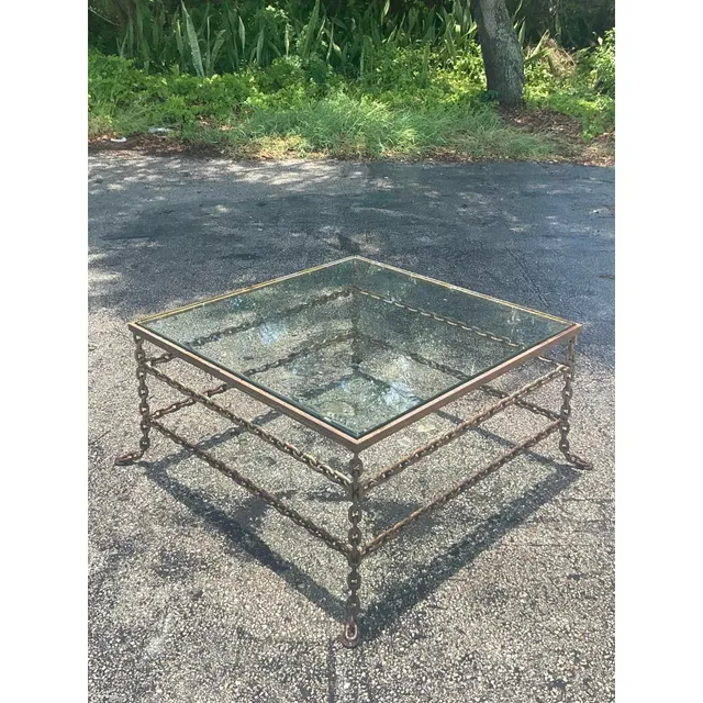 Vintage Boho Patinated Chain Coffee Table — additional photo 2