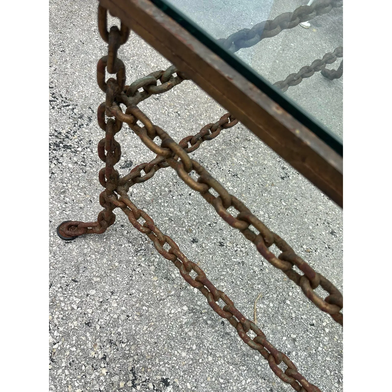 Vintage Boho Patinated Chain Coffee Table — additional photo 7