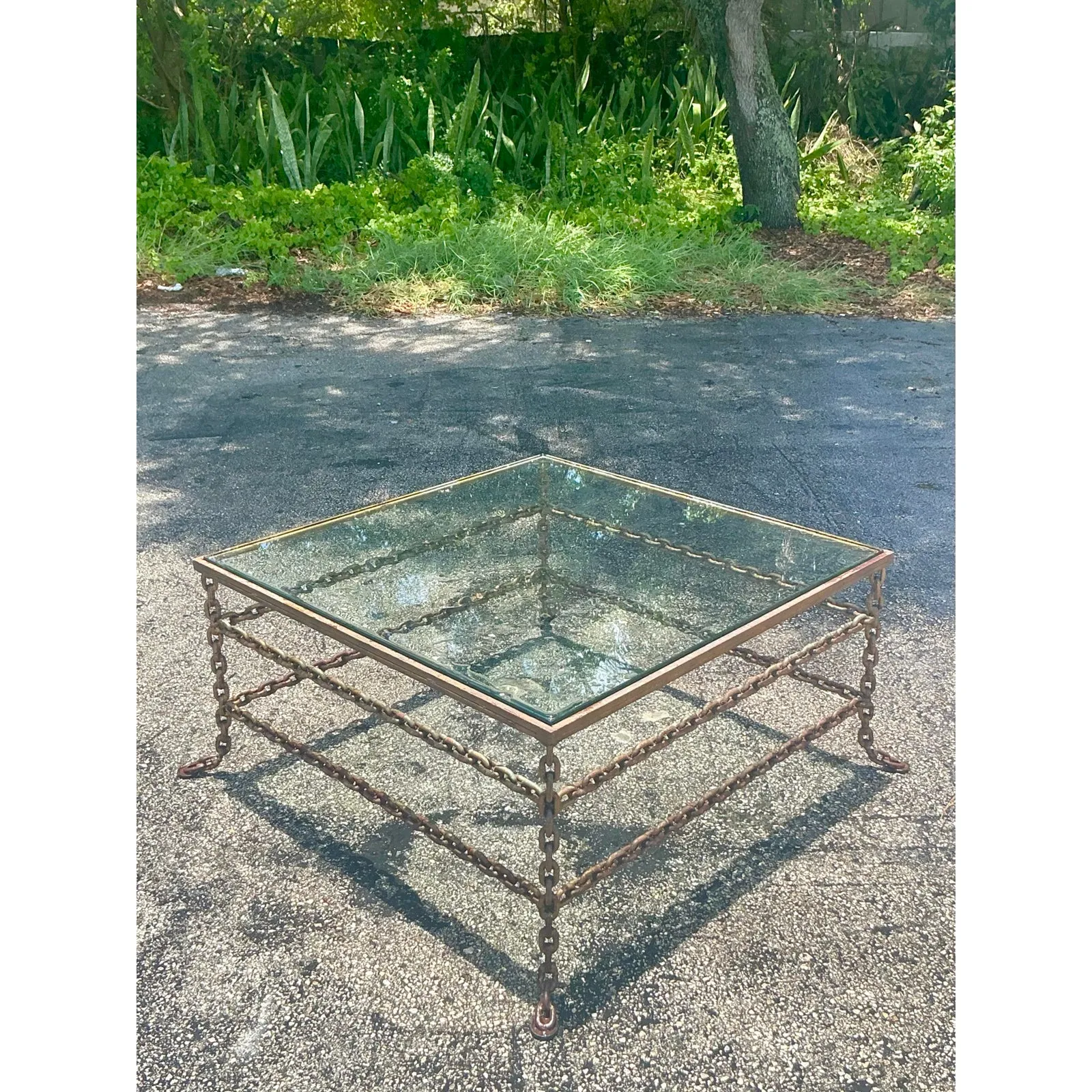 Vintage Boho Patinated Chain Coffee Table — additional photo 8