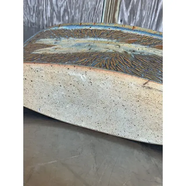 Vintage Boho Original Studio Pottery Fish Vase — additional photo 1