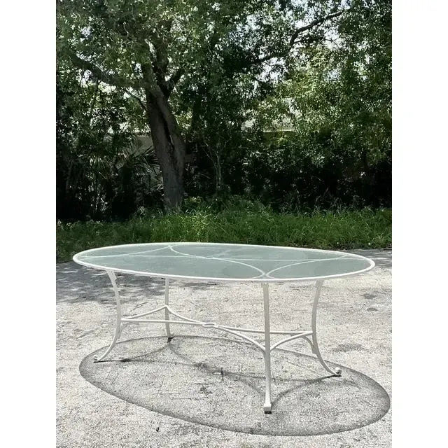 Vintage Regency Cast Aluminum Oval Outdoor Dining Table — additional photo 1