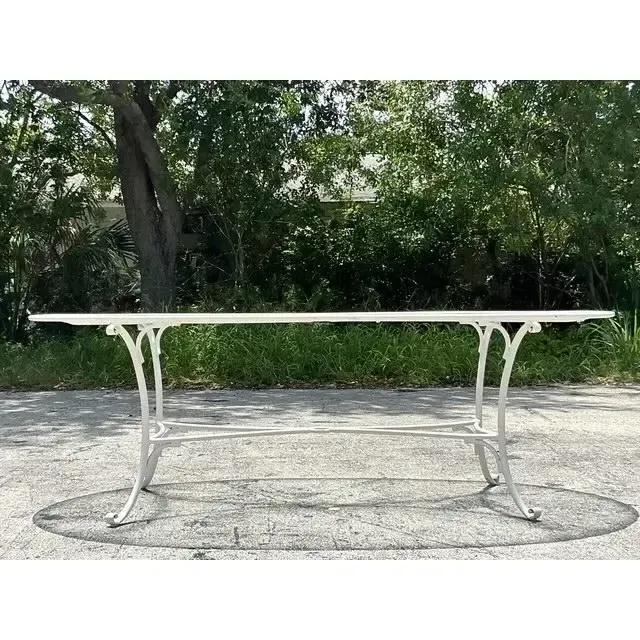 Vintage Regency Cast Aluminum Oval Outdoor Dining Table — additional photo 2
