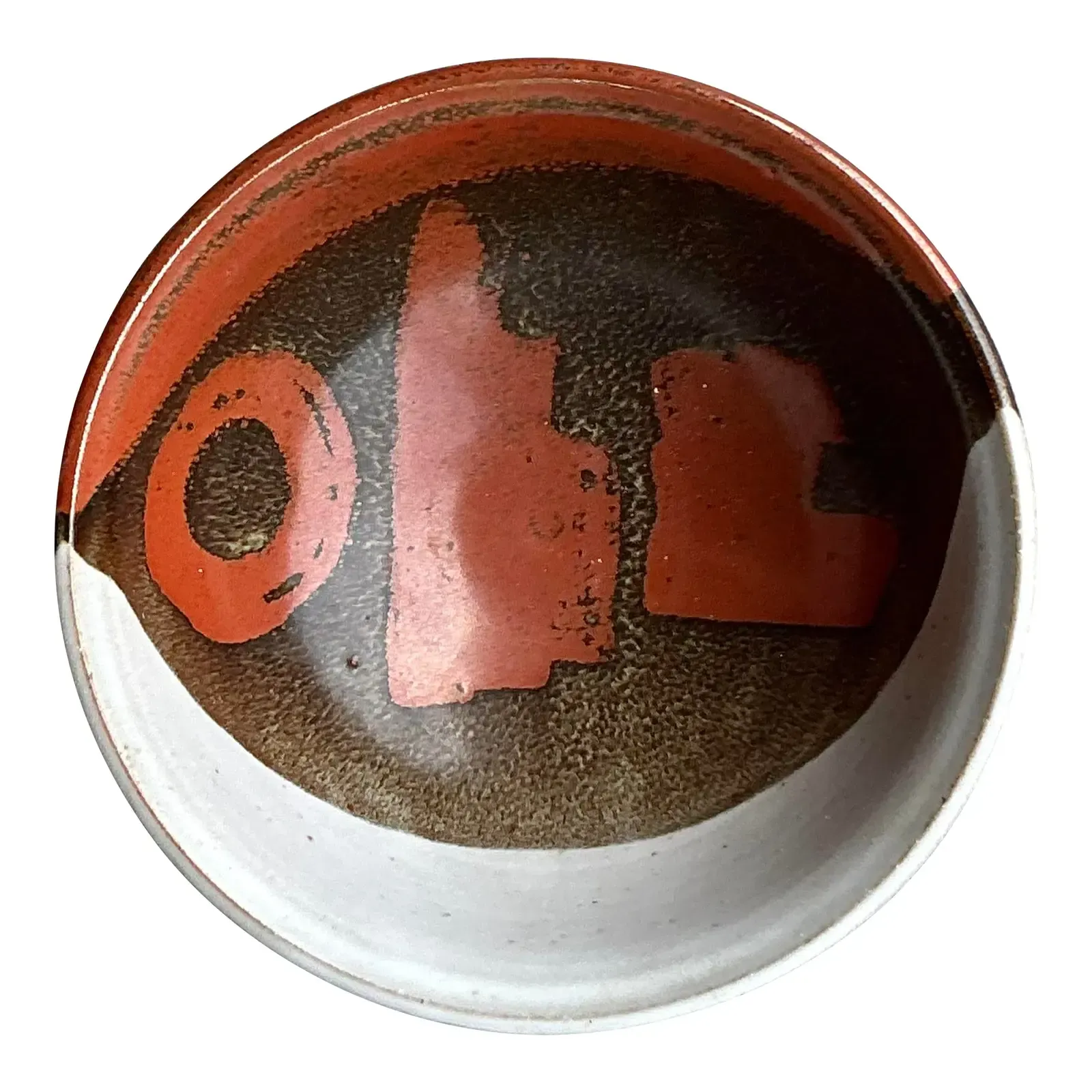 Vintage Boho Original Studio Pottery Bowl - Ceramic, 8.75W x 3.75H — additional photo 4