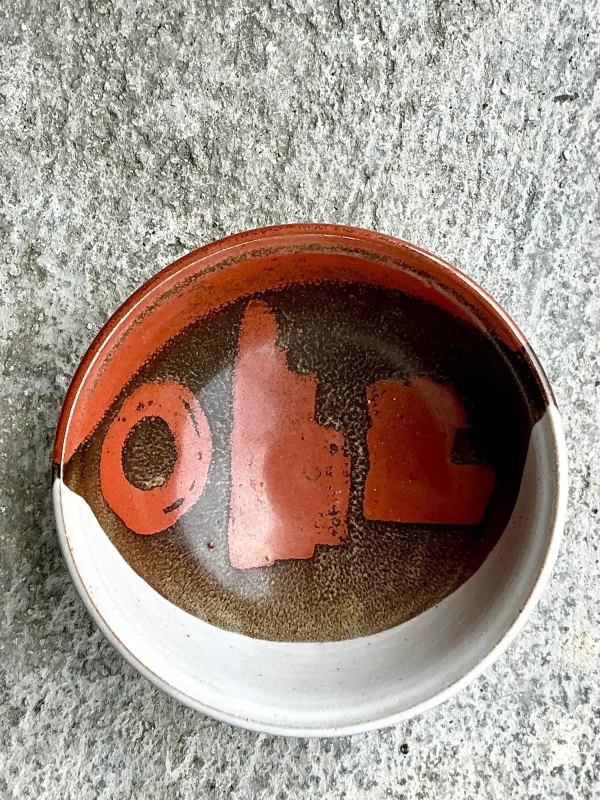 Vintage Boho Original Studio Pottery Bowl - Ceramic, 8.75W x 3.75H — additional photo 3