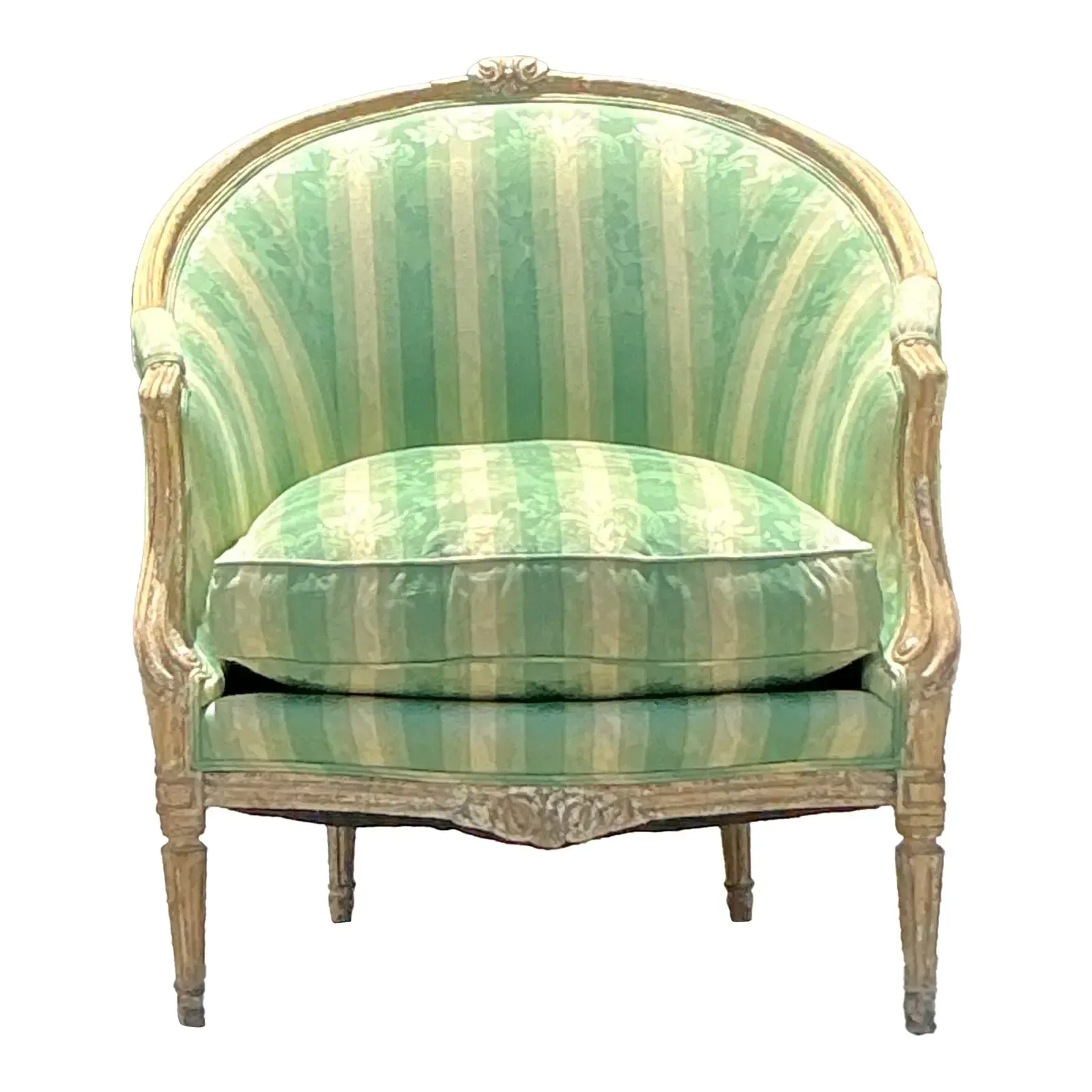Vintage Regency Louis XVI Painted Bergere Chair — additional photo 1
