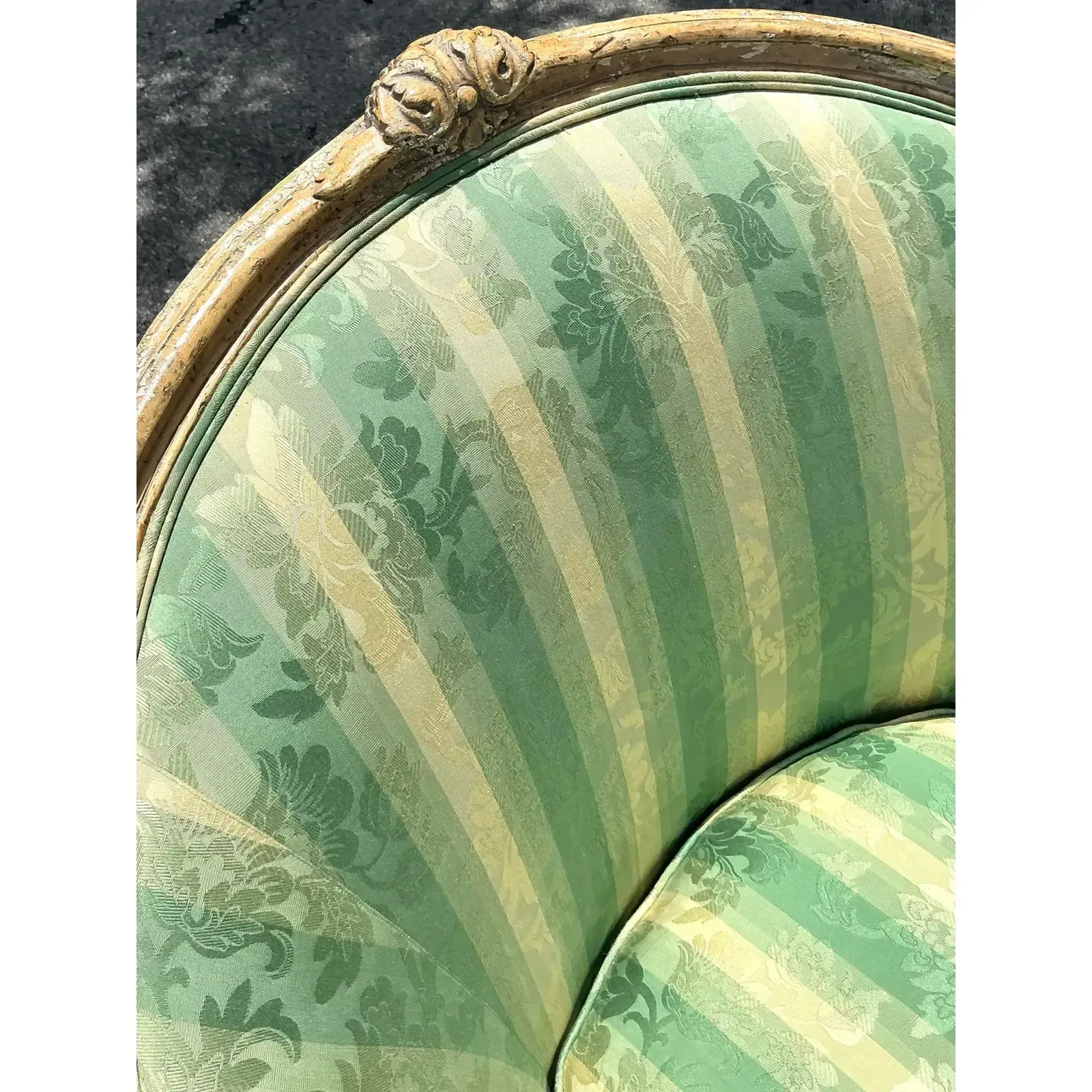 Vintage Regency Louis XVI Painted Bergere Chair — additional photo 5