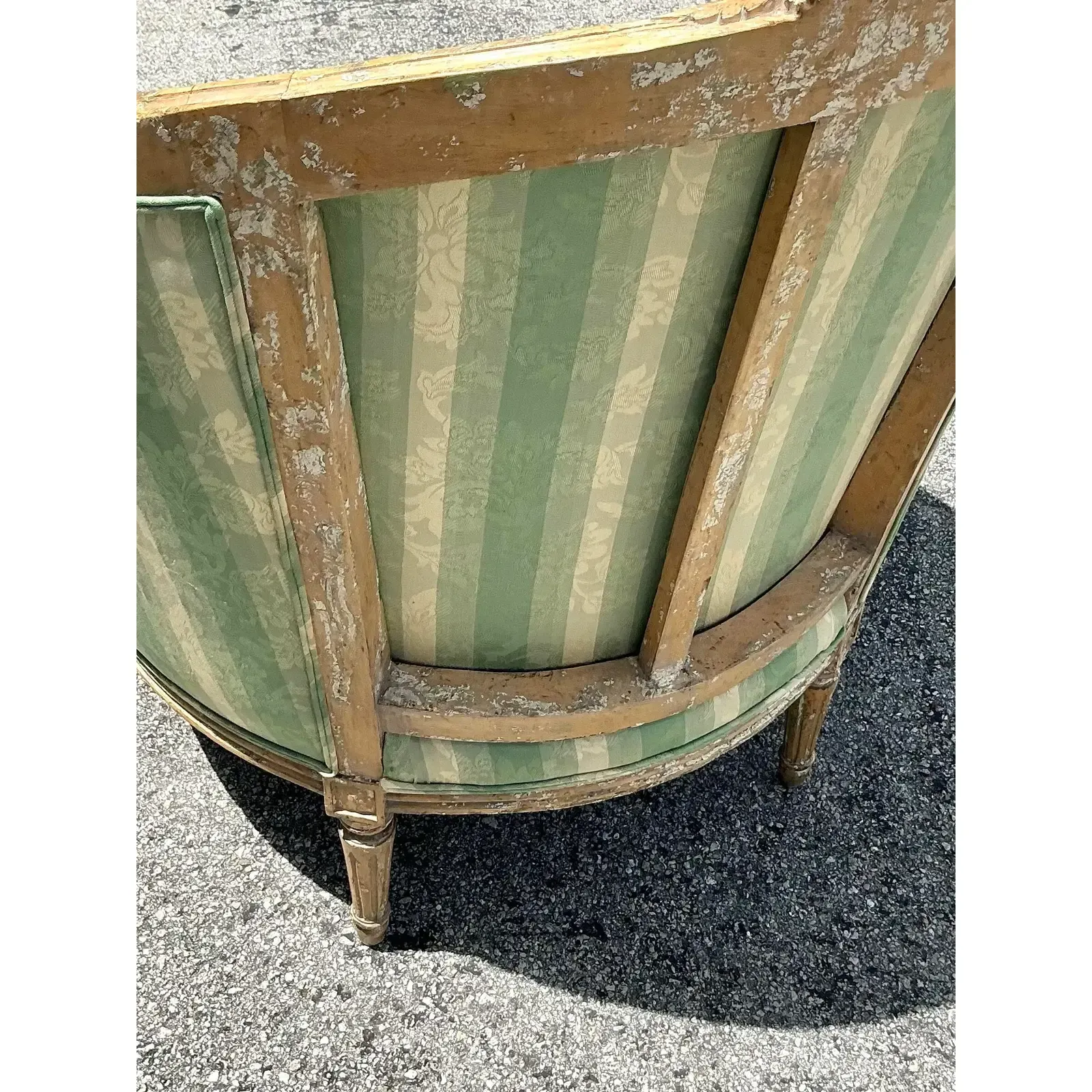 Vintage Regency Louis XVI Painted Bergere Chair — additional photo 7