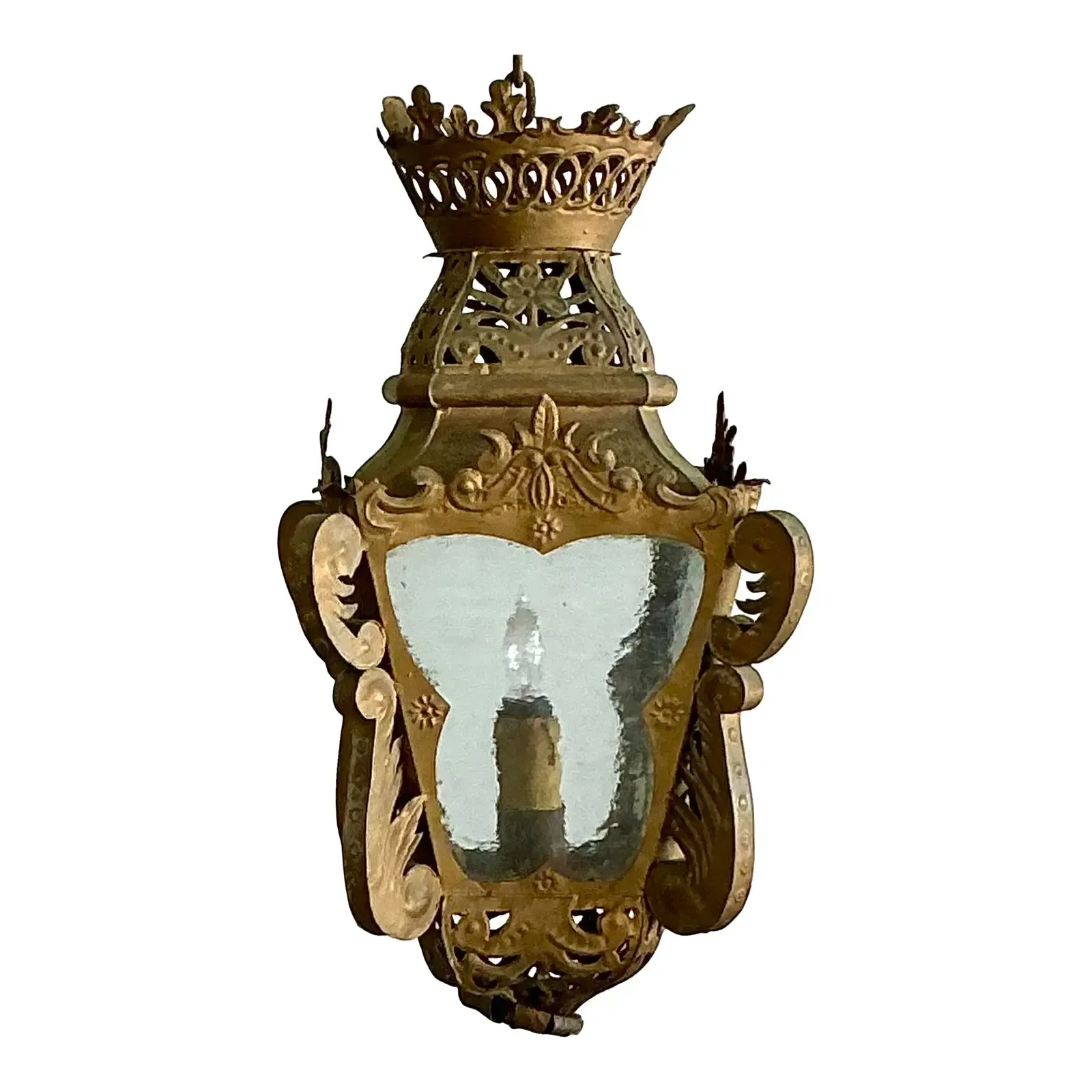Vintage Boho Pierced Metal Lantern — additional photo 4