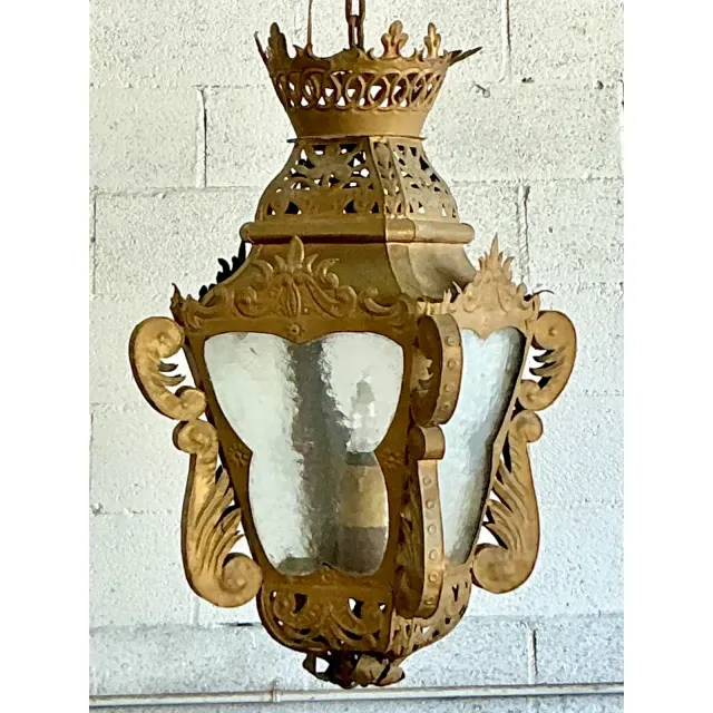 Vintage Boho Pierced Metal Lantern — additional photo 1