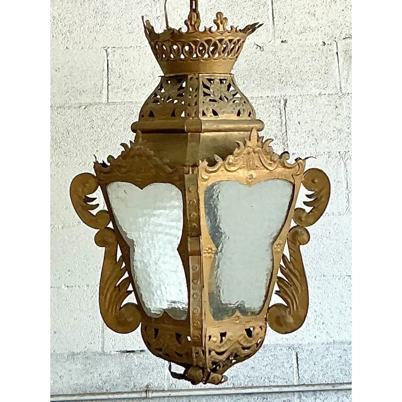 Vintage Boho Pierced Metal Lantern — additional photo 6