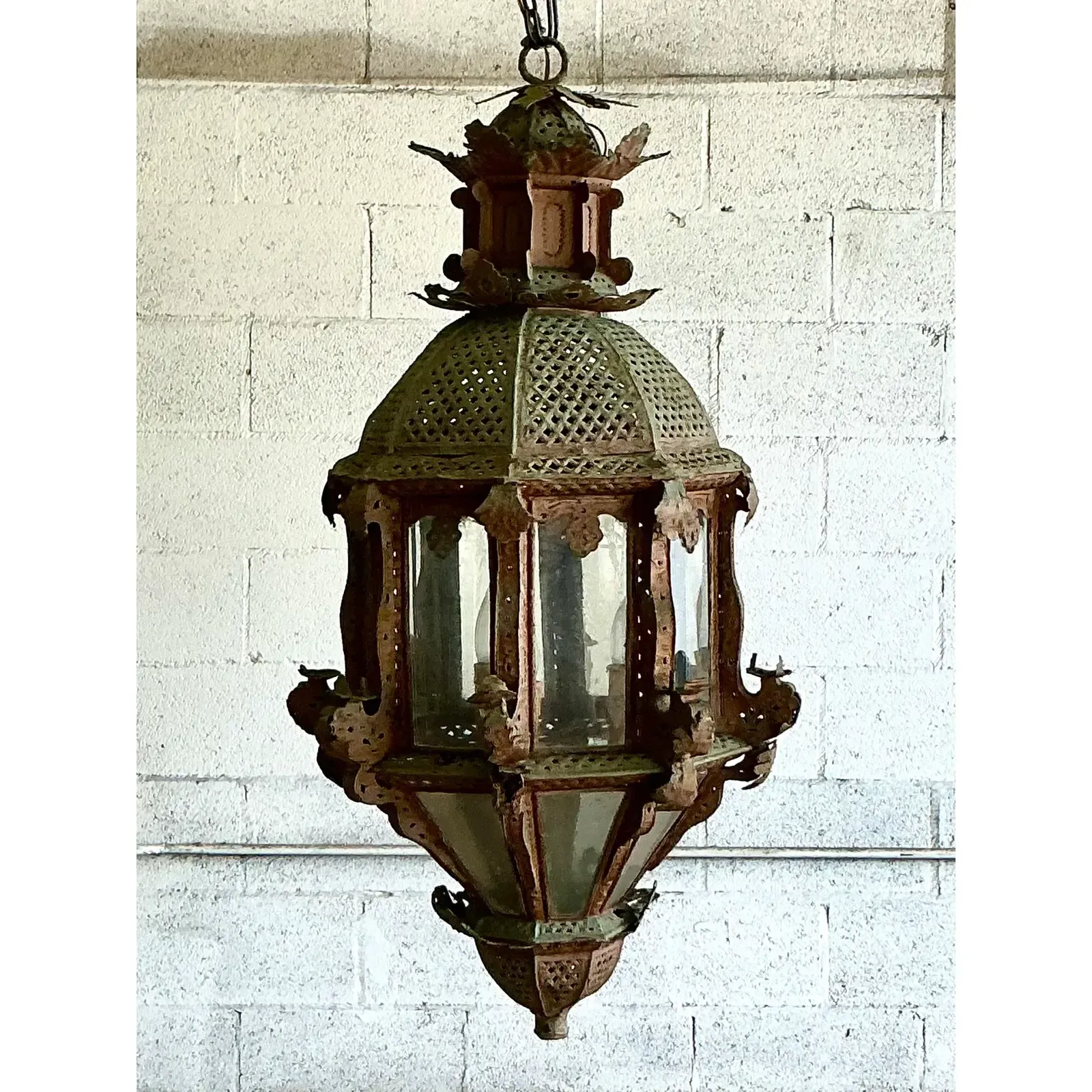 Vintage Boho Moroccan Patinated Lantern — additional photo 3