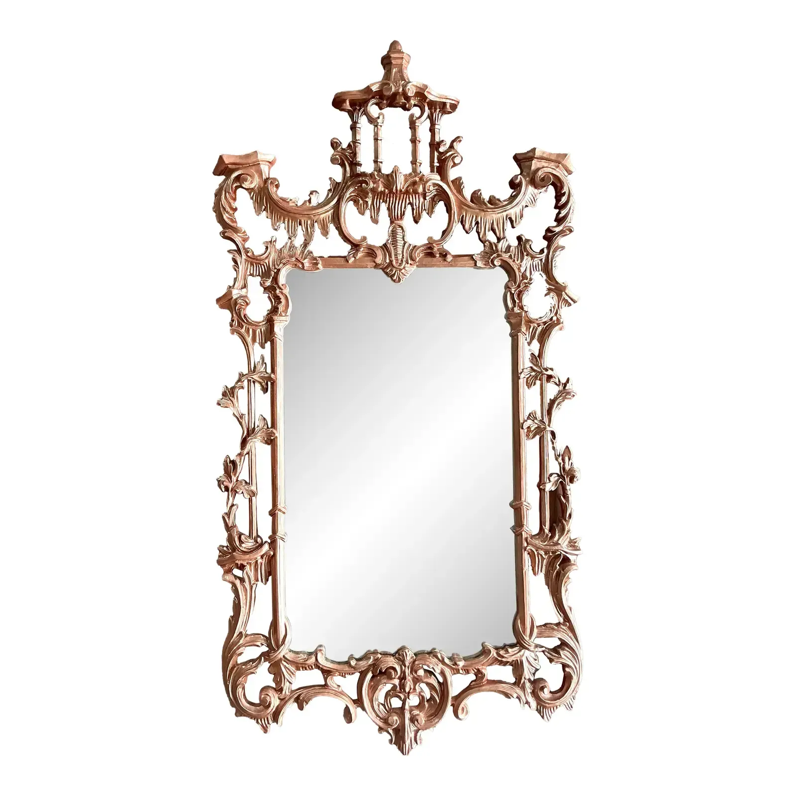 Vintage Regency Copper Finish Pagoda Mirror