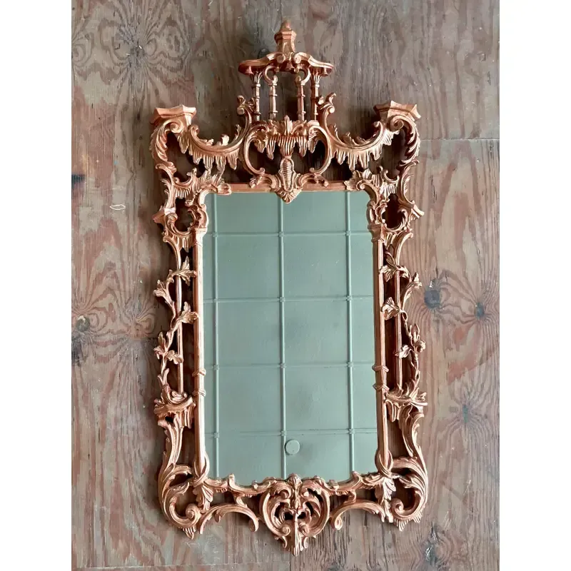 Vintage Regency Copper Finish Pagoda Mirror — additional photo 3