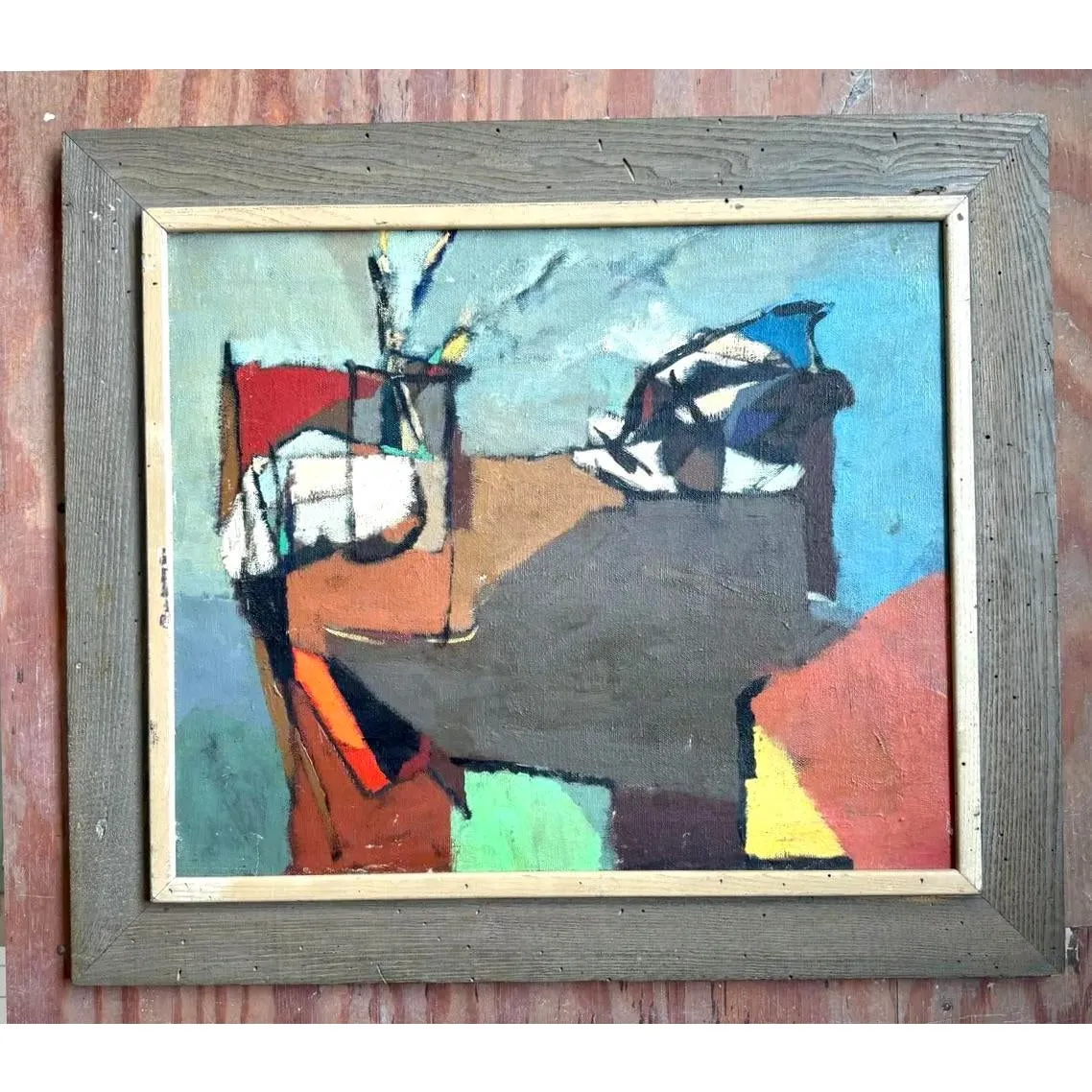 Vintage Boho Abstract Painting Oil on Canvas — additional photo 5