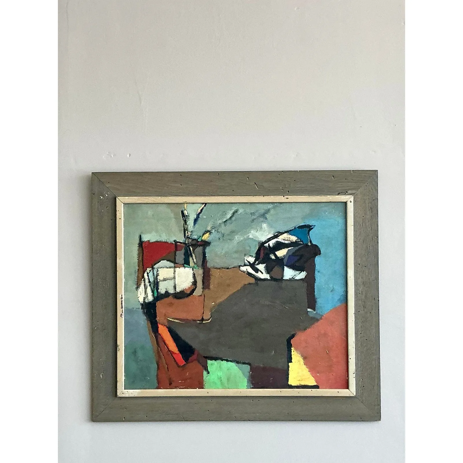 Vintage Boho Abstract Painting Oil on Canvas — additional photo 7