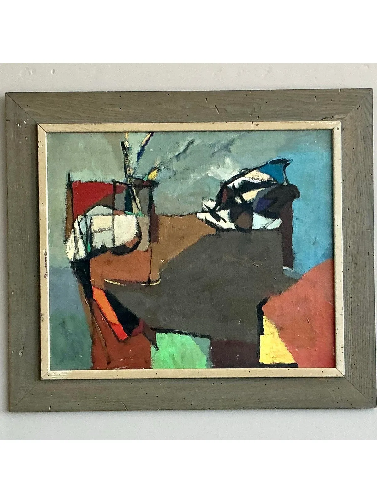 Vintage Boho Abstract Painting Oil on Canvas — additional photo 1