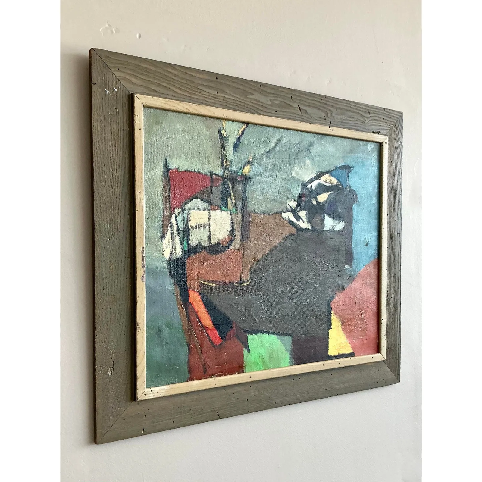 Vintage Boho Abstract Painting Oil on Canvas — additional photo 8