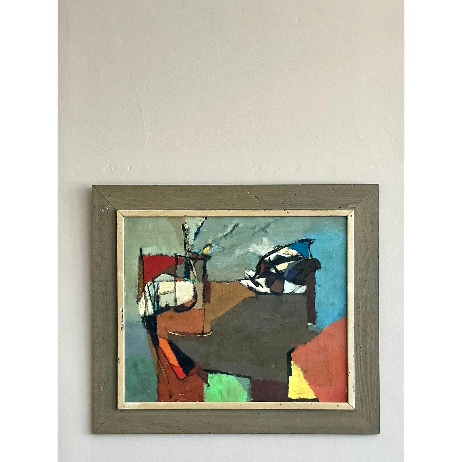 Vintage Boho Abstract Painting Oil on Canvas — additional photo 3
