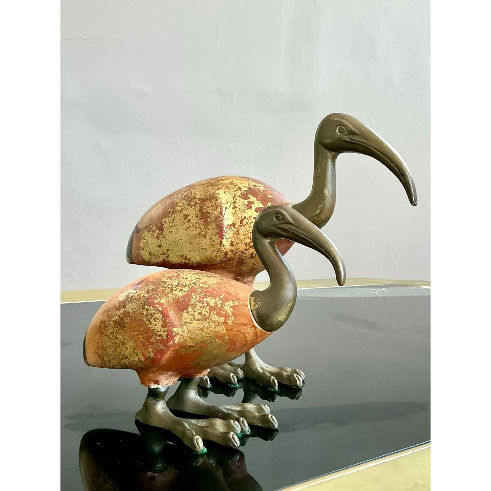 Vintage Boho Sarreid Brass Birds - Set of 2 — additional photo 2