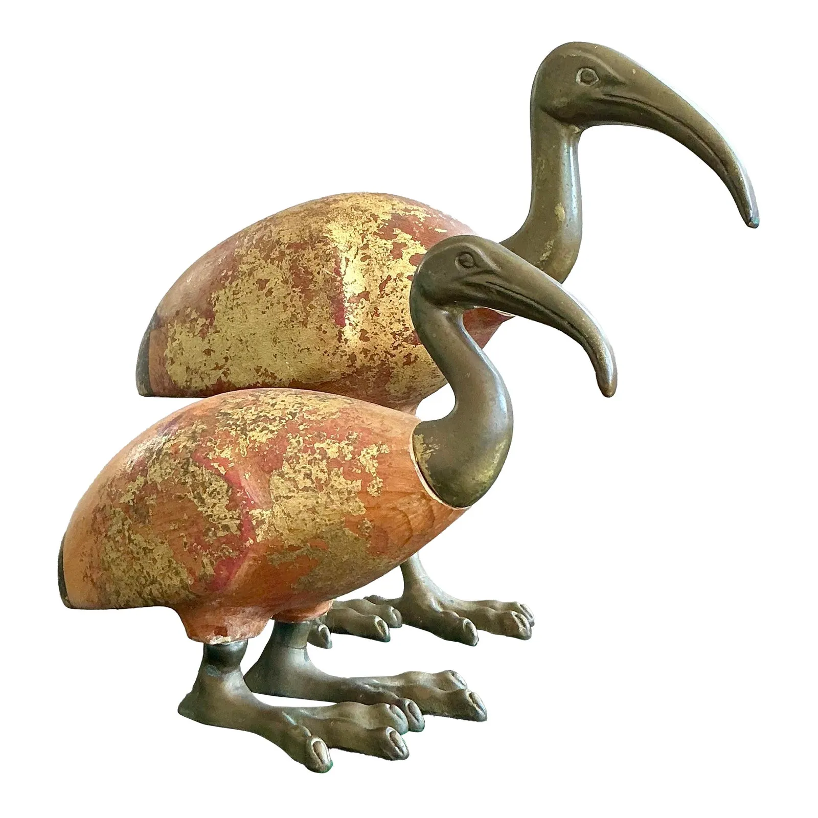 Vintage Boho Sarreid Brass Birds - Set of 2