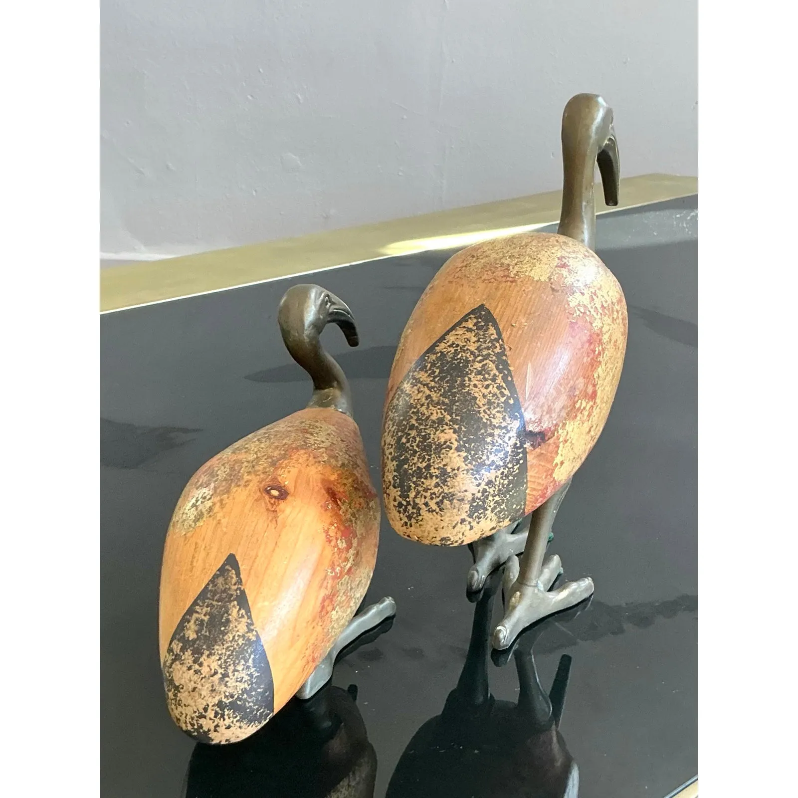 Vintage Boho Sarreid Brass Birds - Set of 2 — additional photo 5
