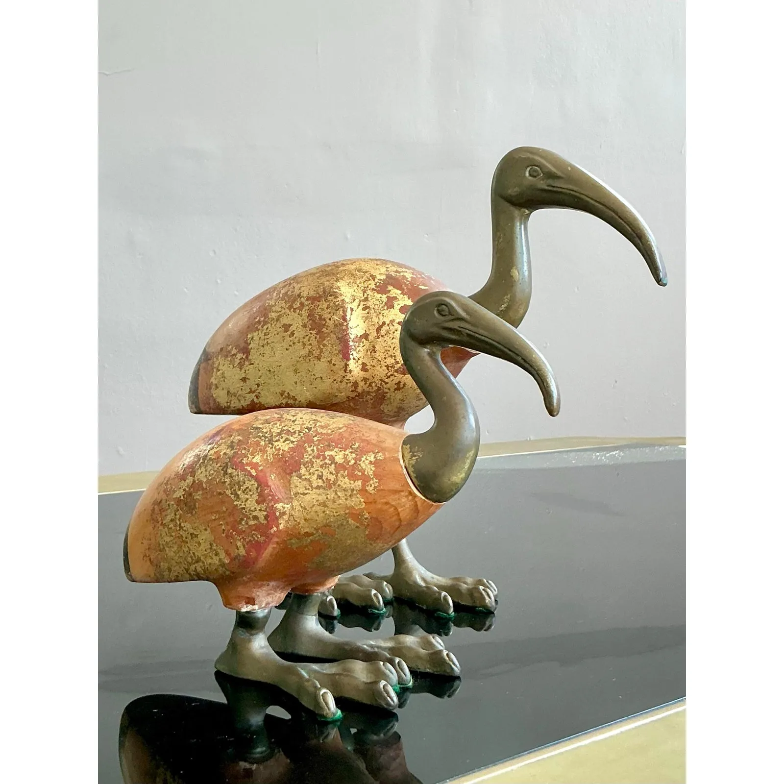 Vintage Boho Sarreid Brass Birds - Set of 2 — additional photo 7