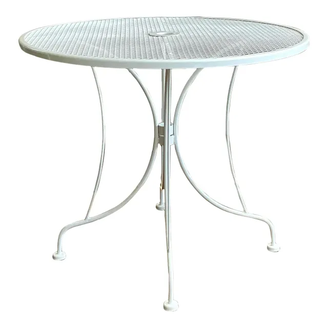 Vintage Regency Wrought Iron Dining Table After Russell Woodard — additional photo 3