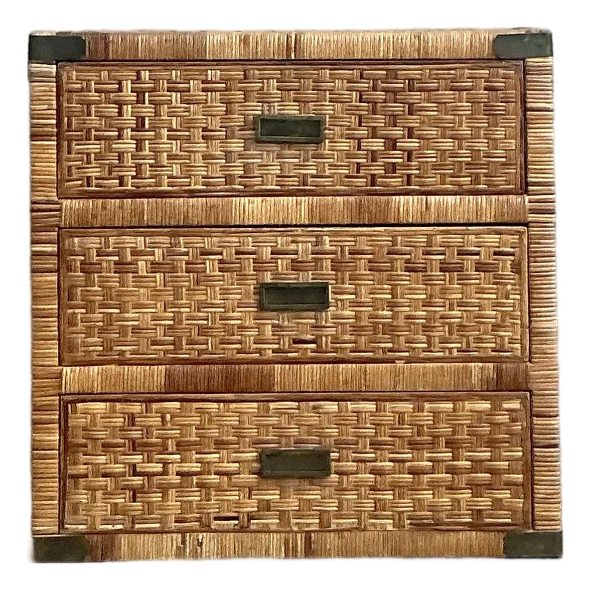 Vintage Coastal Wrapped Rattan Chest of Drawers — additional photo 1