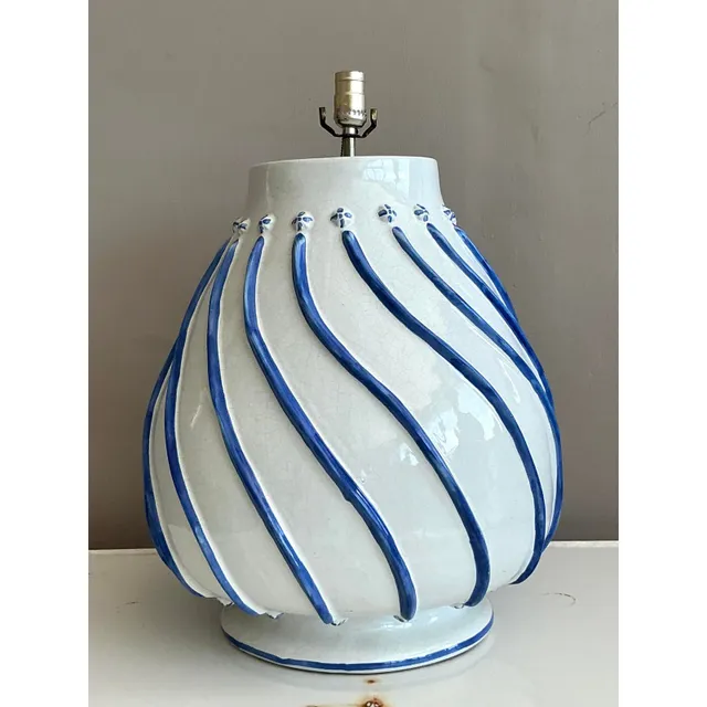 Vintage Boho Glazed Ceramic Lamp — additional photo 4